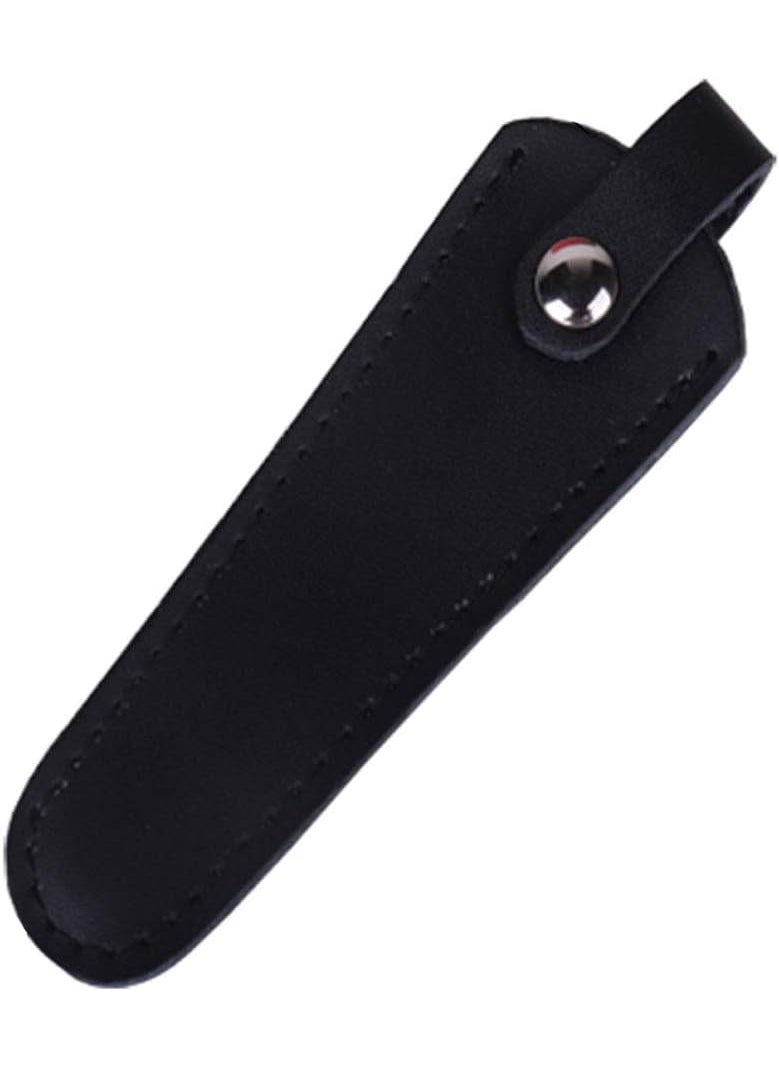 Teensery Leather Scissors Pouch Hairdressing Scissor Holder Case Bag for Home Salon Barber, Black (Pouch Only) 