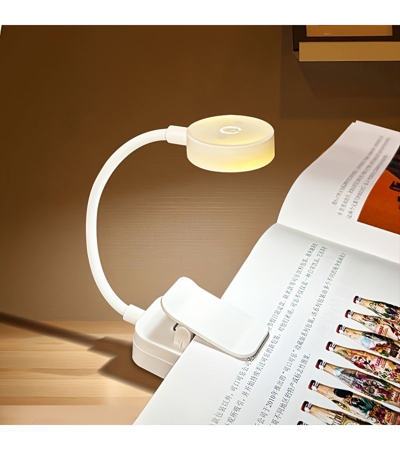 USB Rechargeable Book Light Dimmable 360 Flexible Nighttime Reading Bedroom Night Light White Three Color Adjustable Ideal For Bedside Tablets Reading Work Study - Image 3