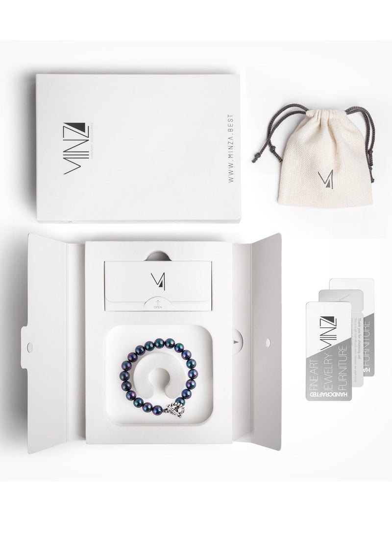 Minza ” Violet ” Pure 925 Sterling Silver, Shell stone, Handmade Bracelet for Women, Beaded Bracelet, 2.800 grams of Silver, Jewelry for Casual & Special Occasion - Image 4