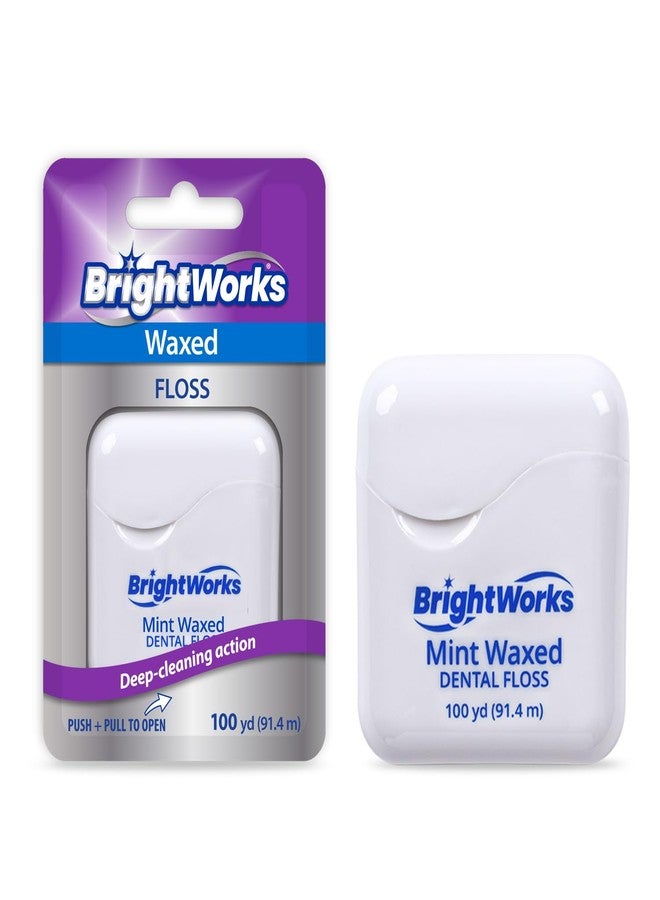 BrightWorks Dental Floss Mint Waxed - 100 Yards (Pack of 4) - Image 1