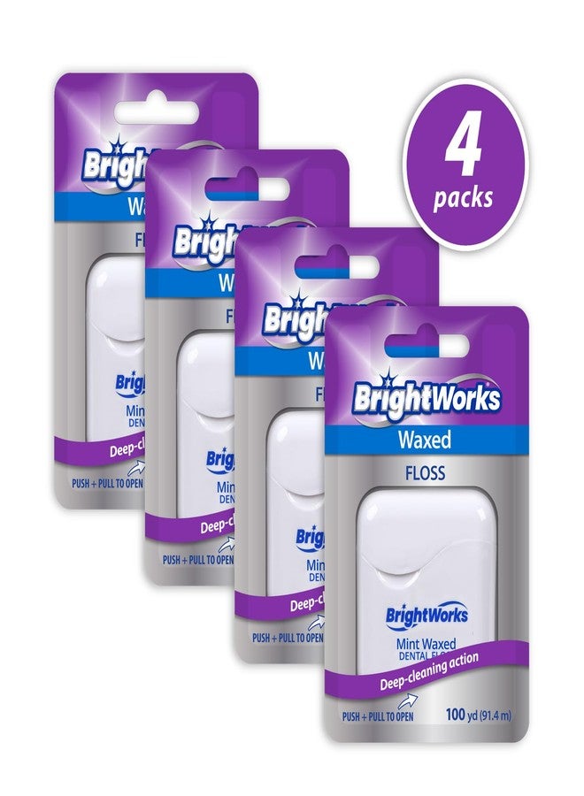 BrightWorks Dental Floss Mint Waxed - 100 Yards (Pack of 4) - Image 2