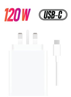 Generic NEW 120W Fast Charging Power Adapter for Xiaomi Mi 12/13T, Mi 9T Pro, Poco, Black Shark 5, Mi 13/12T/11T/10T Pro, Note 11 Pro 5G & More (White)  - Image 1