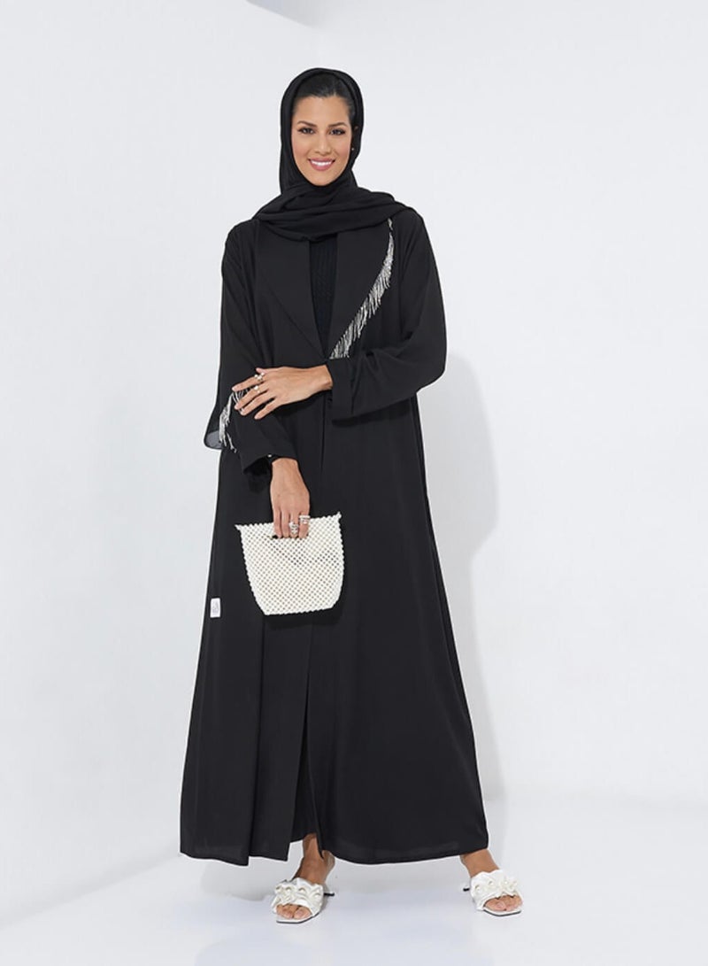 روزيت عباية عبايات بياقة فضية مفصلة - Image 4