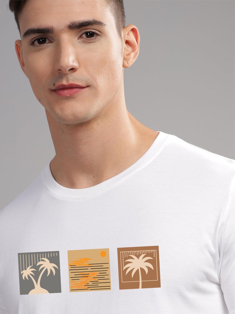 ADRO Mens Printed T Shirt | The Super Soft Tshirt in India| Pure Cotton Lycra Breathable Fabric| 4 Way Stretch smart tech Fabric| Round Neck T-Shirt (Also in Plus Size) RN25-ST-SUMR-WH-M White - Image 3