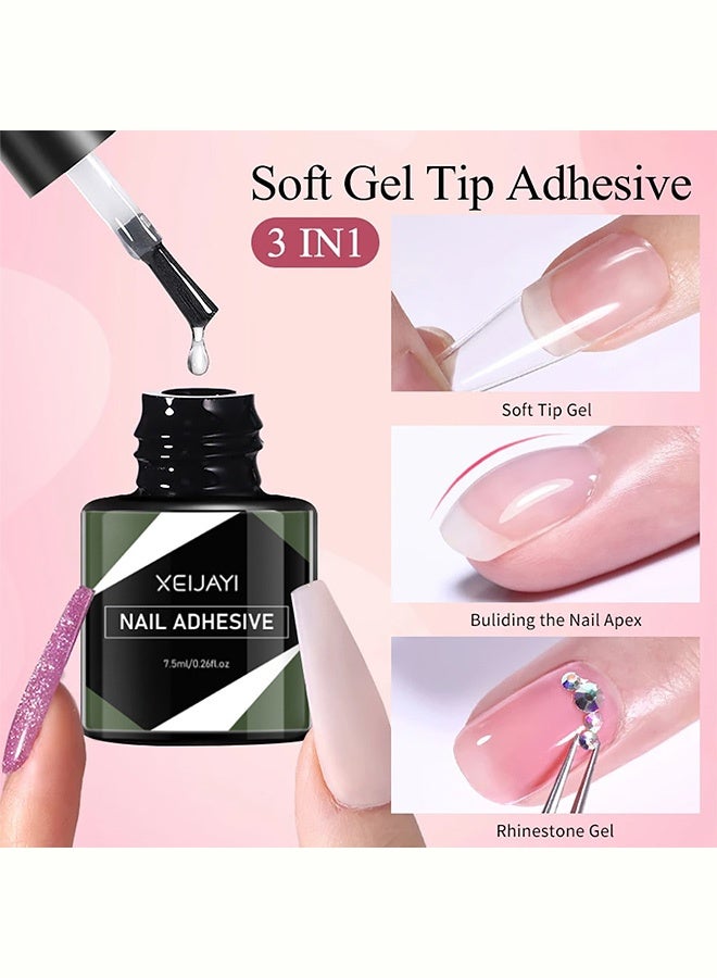 XEIJAYI Nail Adhesive Glue for Press-On Nails, Fake Tips and Nail Decorations Strong Bond Long-Lasting 7.5ml - Image 2