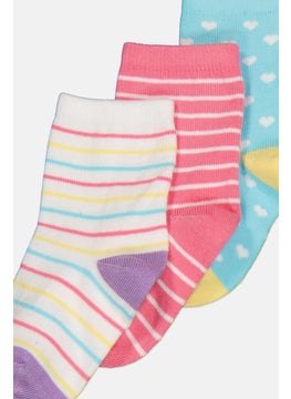 RBX Kids Girl Yarn Dye Active Crew Socks, Multicolor  - Image 2