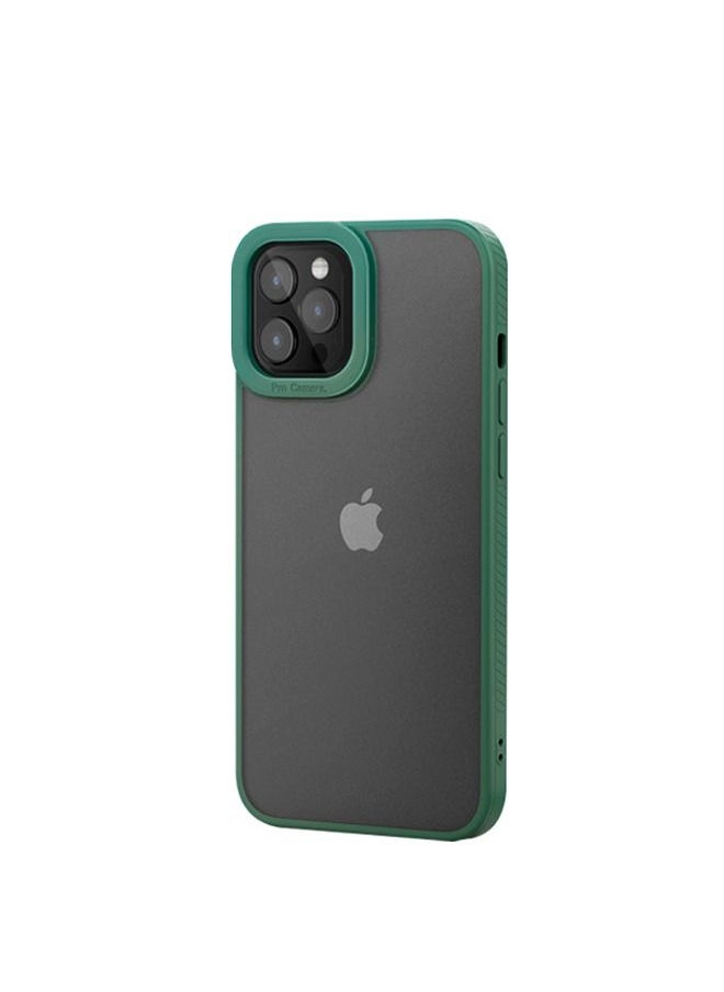 Recci - iPhone 12 Pro Max case, protection for camera with thick frame. The case is transparent with green frame. The case is waterproof, fingerprint-resistant, and fall-resistant - Image 1