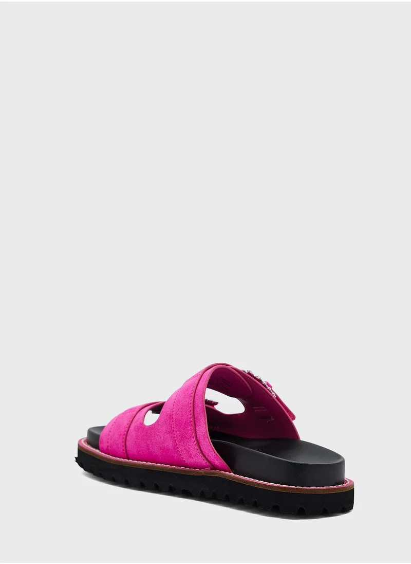 RIVER ISLAND Double Buckle Flat Sandals