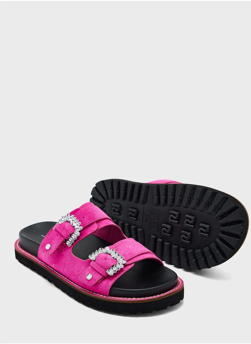 RIVER ISLAND Double Buckle Flat Sandals