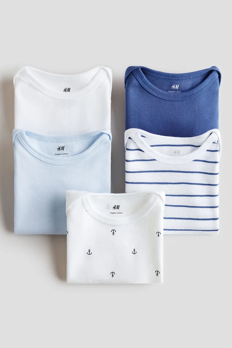 اتش اند ام بودي سوت من القطن - عبوة من 5 قطع