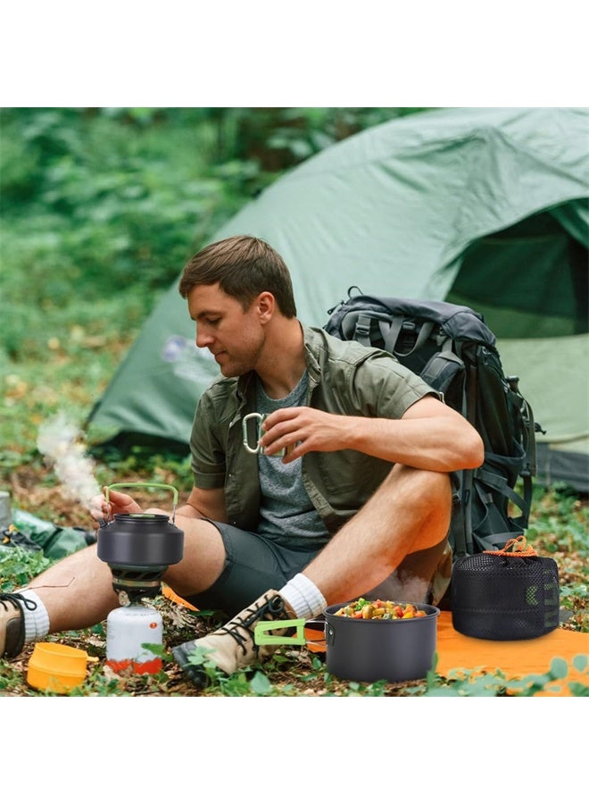 HOMESTAR Camping Cookware Kit, Non-Stick Lightweight Pots Pan Set, Portable Outdoor Cookware for Camping, Hiking, Outdoor, Picnic - Image 2