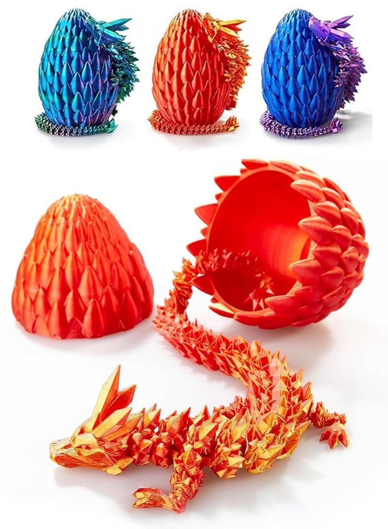 GNAFOTU Dragon Egg,3D Printed Articulated Dragon,Dragon Eggs with Dragon Inside,Dragon Toy,3D Printed Dragon Egg Fidget Toys,New Full Articulated Dragon Crystal Dragon  - Image 2
