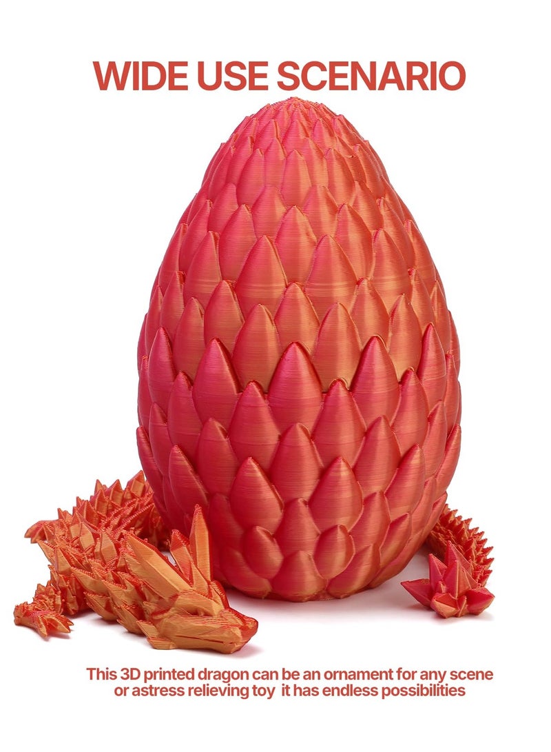 GNAFOTU Dragon Egg,3D Printed Articulated Dragon,Dragon Eggs with Dragon Inside,Dragon Toy,3D Printed Dragon Egg Fidget Toys,New Full Articulated Dragon Crystal Dragon  - Image 5