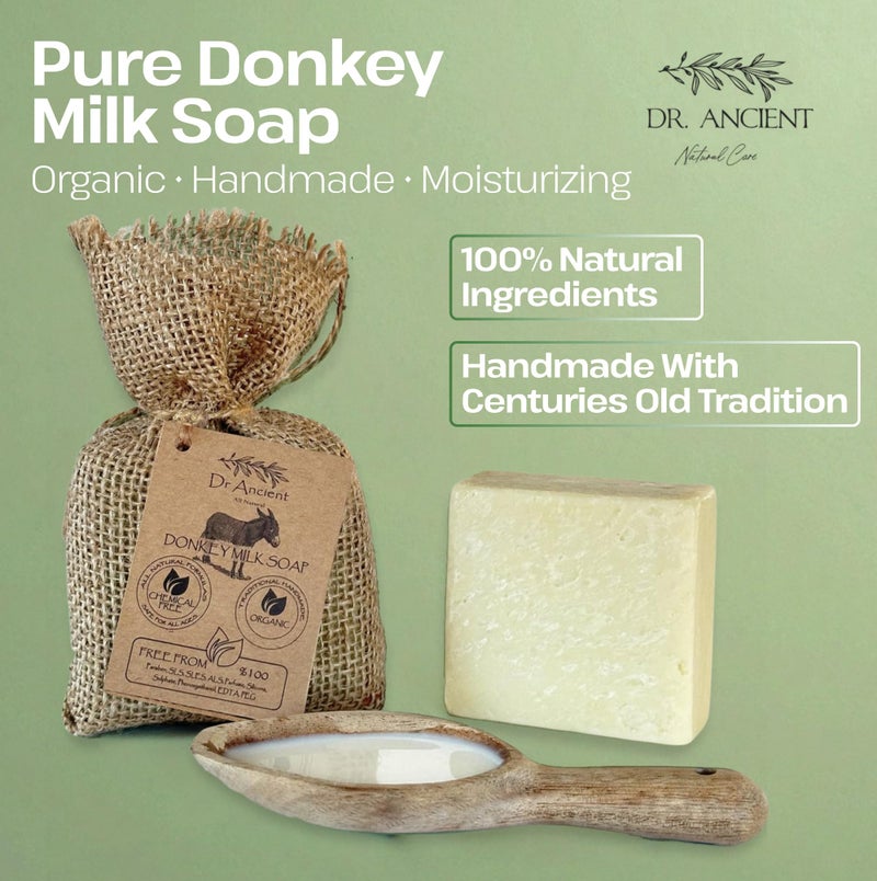 Dr.Ancient Organic Soap Bars Handcrafted the Traditional Way, Natural Chemical-Free, Donkey Milk Soap Bar for Face Wash, Body Wash, Hand Cleansing and Daily Skin Care, Nourishing Gentle Cleanser - Image 2