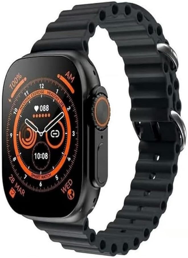 Generic - T900 Ultra NFC Smart Watch Bluetooth Call Wireless Charging Sport Smartwatch (Black) - Image 1