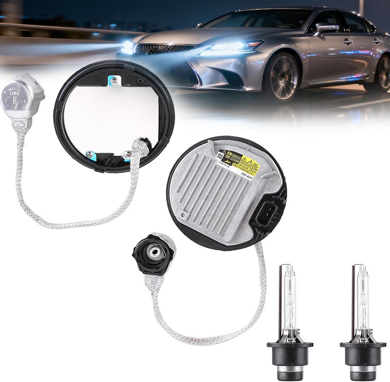 Slakerbe 2 PCS Xenon HID Ballast Headlight Control Unit Module D4S/D4R with Igniter & Cable - Image 1