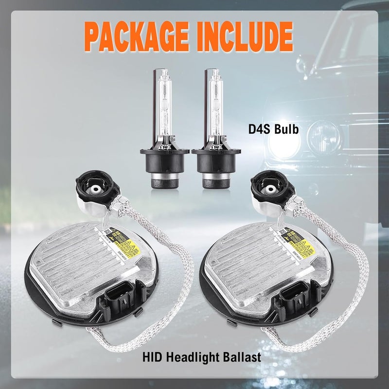 Slakerbe 2 PCS Xenon HID Ballast Headlight Control Unit Module D4S/D4R with Igniter & Cable - Image 5