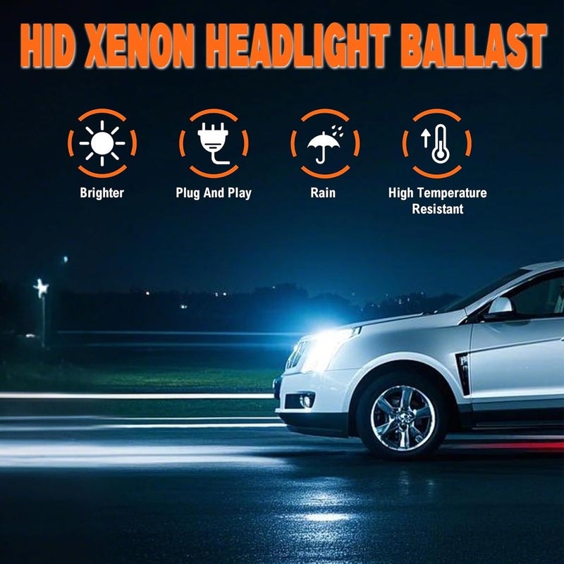 Slakerbe 2 PCS Xenon HID Ballast Headlight Control Unit Module D4S/D4R with Igniter & Cable - Image 4