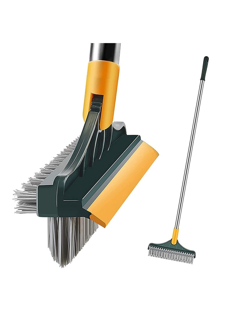 Baker's Signature - Bathroom Cleaning Brush with Wiper 3 in 1 Tiles Cleaning Brush Floor Scrub Bathroom Brush with Long Handle Bathroom Floor Cleaning Brush Home Kitchen - Image 1