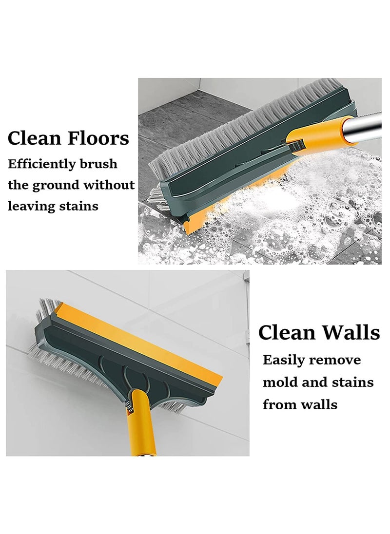 Baker's Signature - Bathroom Cleaning Brush with Wiper 3 in 1 Tiles Cleaning Brush Floor Scrub Bathroom Brush with Long Handle Bathroom Floor Cleaning Brush Home Kitchen - Image 1
