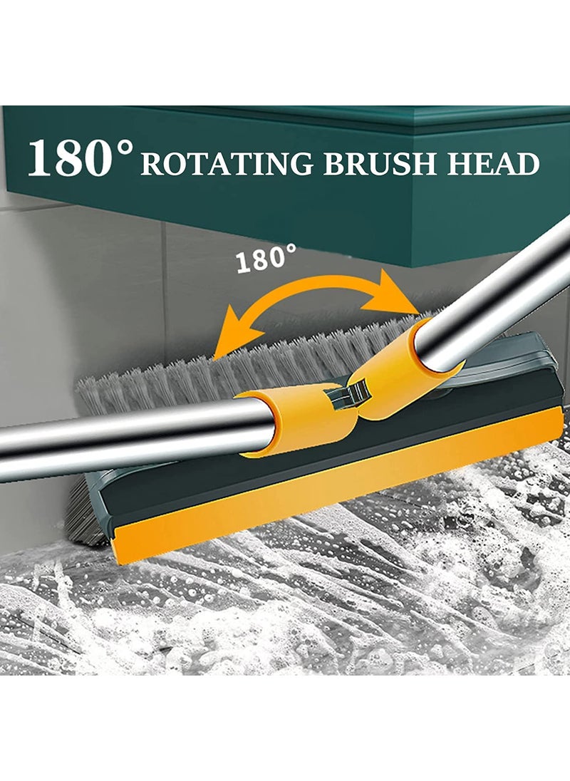 Baker's Signature - Bathroom Cleaning Brush with Wiper 3 in 1 Tiles Cleaning Brush Floor Scrub Bathroom Brush with Long Handle Bathroom Floor Cleaning Brush Home Kitchen - Image 1