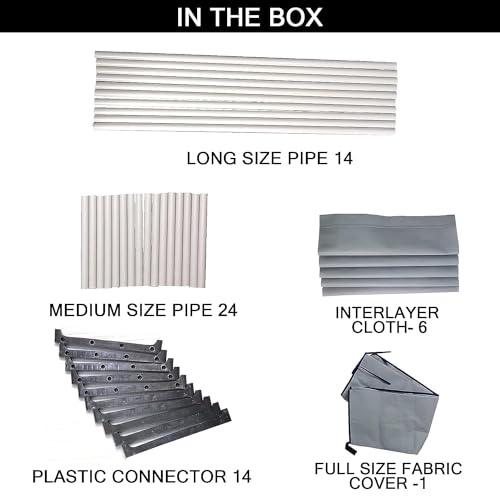 Jaffix Multipurpose Baby Wardrobe/Cabinet/Multipurpose Storage Rack, Foldable, Collapsible Fabric Wardrobe Organizer for Clothes (Plastic and Non Woven Fabric) (6- Layer, Grey) - Image 5