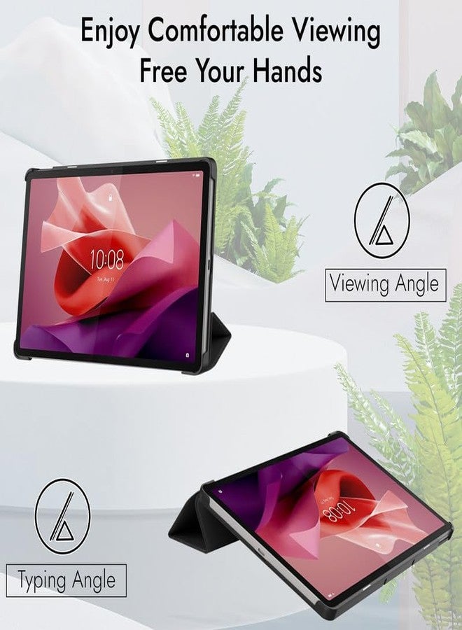 Robustrion Cover for Lenovo Tab P12 12.7 inch Cover Case, Flip Stand Cover Case for Lenovo Tab P12 Tablet [Supports Auto Sleep Wake] - Black - Image 5
