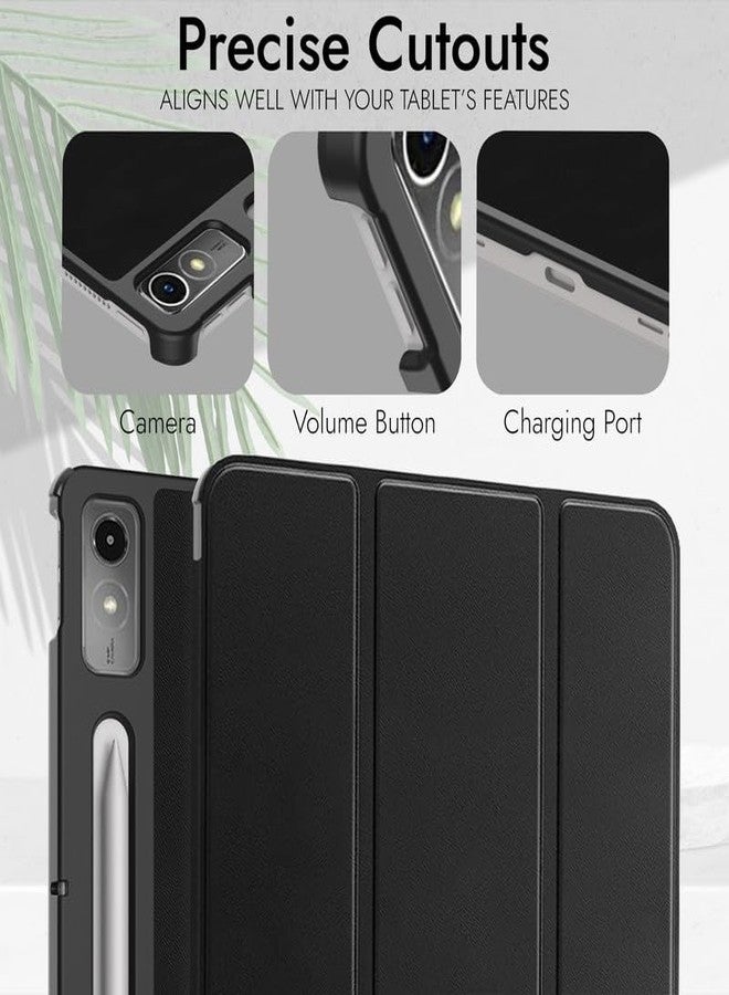 Robustrion Cover for Lenovo Tab P12 12.7 inch Cover Case, Flip Stand Cover Case for Lenovo Tab P12 Tablet [Supports Auto Sleep Wake] - Black - Image 4