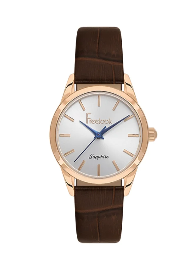 Freelook Paris Freelook - Naturelle Women's Watch | Steel Case | Leather Band | Silver & Round Dial | Analog | Japanese Quartz | Sapphire Crystal | Premium Luxury Watch | Ideal Gift | Water Resistant 50 Meters