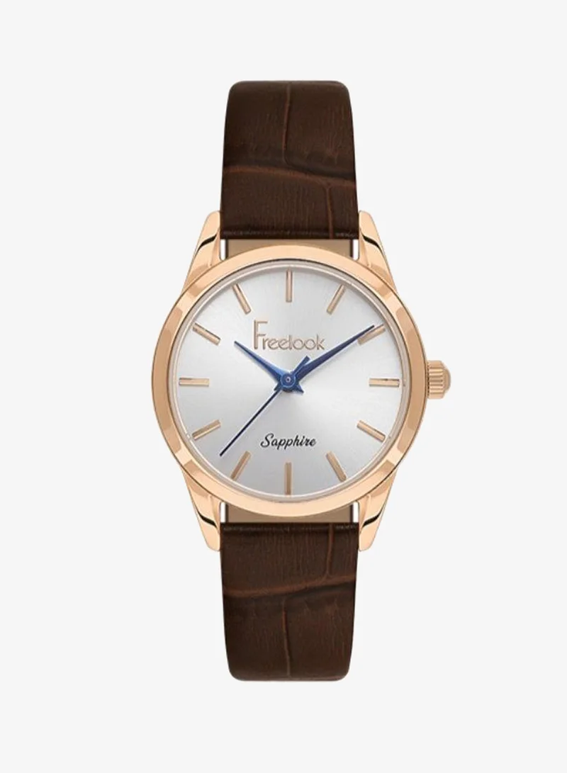 Freelook Paris Freelook - Naturelle Women's Watch | Steel Case | Leather Band | Silver & Round Dial | Analog | Japanese Quartz | Sapphire Crystal | Premium Luxury Watch | Ideal Gift | Water Resistant 50 Meters