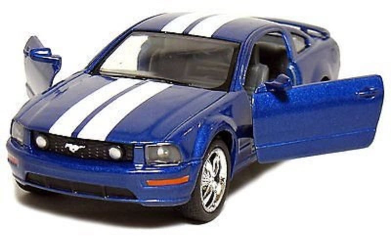 Kinsmart سيارة نموذجية معدنية مصنوعة من الصب 2006 فورد موستانج GT 138 مقاس 5 سباق باللون الأزرق - Image 2