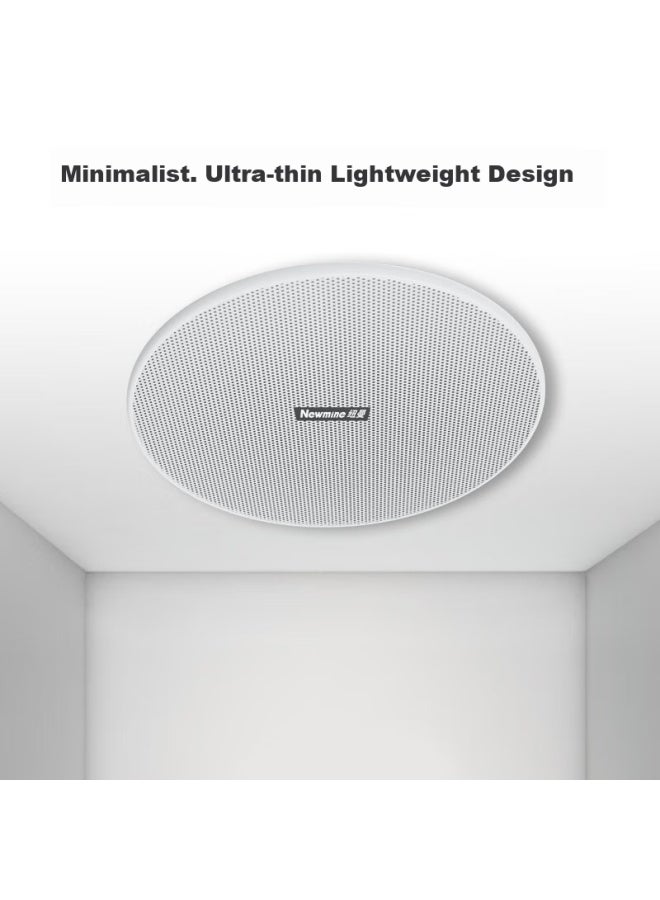 Newmine Nd-11d Fixed Impedance Ceiling Speaker, Recessed Ceiling Audio System For Background Music, Embedded Public Address System For Shopping Malls And Stores, 5-inch - Image 3