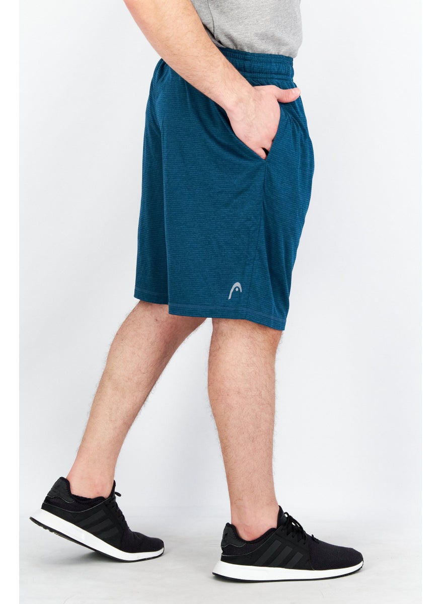 HEAD Men Sportswear Fit Drawstring Heather Training Shorts, Teal Blue Heather  - Image 2