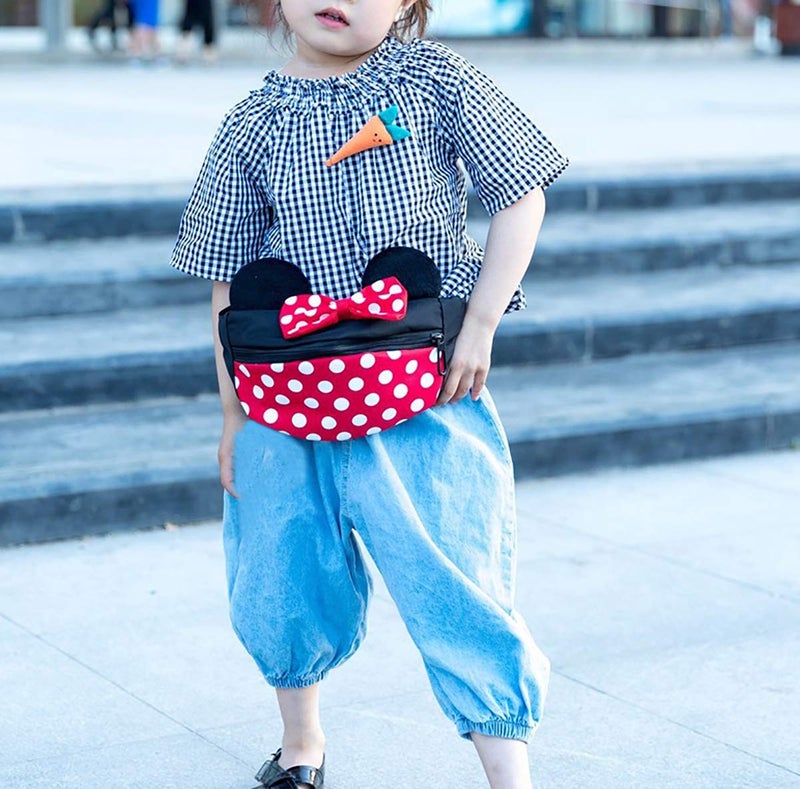 ZGMYC Toddlers Boys Girls Cartoon Fanny Pack Waist Pack Cute Canvas Crossbody Purse Handbag with Mouse Ears - Image 3