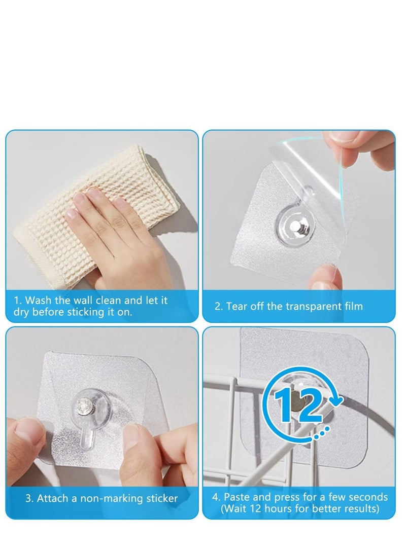 sokany 12 PCS Picture Hooks, Self-Adhesive Sticky Hooks for Hanging Pictures, Adhesive Hooks Without Nails Heavy Duty for Living Room, Bedroom, Bathroom, Picture Hangers for Glass, Frames, Mirrors (Clear)  - Image 4