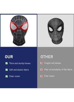 SUPVOX Supvox® 3D Spider-Man Mask Spiderman Masks Spider Man Cosplay Costumes Superhero Lenses, Superhero Costume Mask for Adult Kids, Role Play Superhero Masks for Halloween Cosplay (Black)  - Image 4