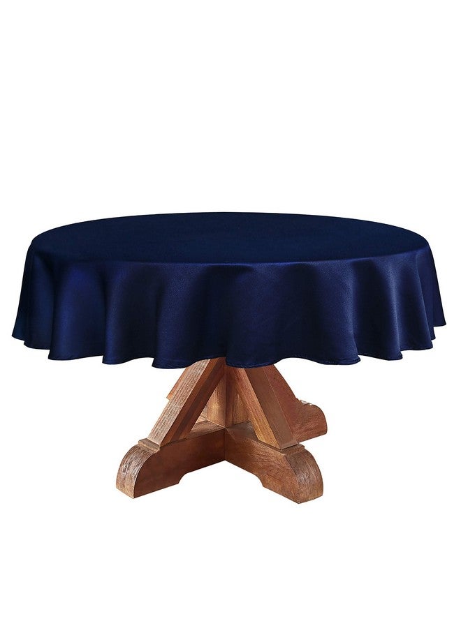 Obstal 210GSM Round Table Cloth, Oil-Proof Spill-Proof and Water Resistance Microfiber Tablecloth, Decorative Fabric Circular Table Cover for Outdoor and Indoor Use (Navy Blue, 70 Inch Diameter) - Image 5