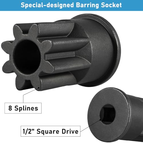 Camoo Engine Barring/Turning Socket Wrench For CAT Caterpillar, EUI/MUI & Mack Engines, Fits 3176/3196/3200/3208/3300/3400/3406/3500/3508/3512 Series, C9, C10, C12, C13, C15 and C16 & E-7, E-7 ETEC - Image 5