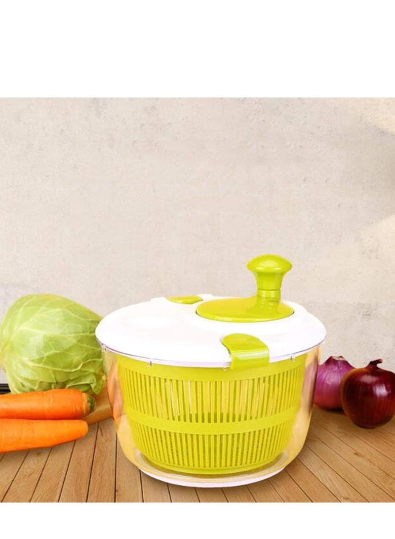 JAJEEK Salad Vegetable Dehydrator Salad Rotor with Handle - Manual Lettuce Washing Machine & Dry Clothing Machine, Easy Water Drainage, Green Color - Image 2