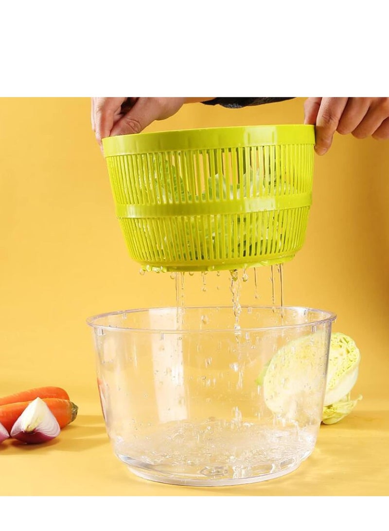JAJEEK Salad Vegetable Dehydrator Salad Rotor with Handle - Manual Lettuce Washing Machine & Dry Clothing Machine, Easy Water Drainage, Green Color - Image 3