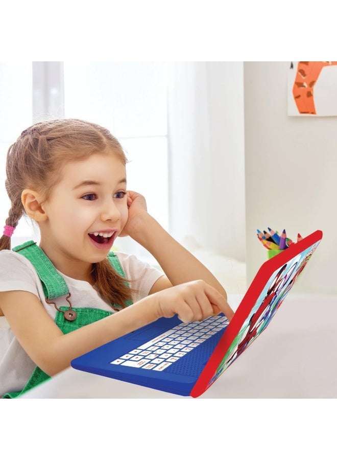 Lexibook Spidey and His Amazing Friends Educational Bilingual Laptop for Kids French/English Learning Toy with 170 Interactive Activities, Large Screen Children's Learning Computer, Math, Logic, Typing Skills, Clock Reading, Music and Games, Red/Blue STEM Laptop for Boys and Girls - Image 4