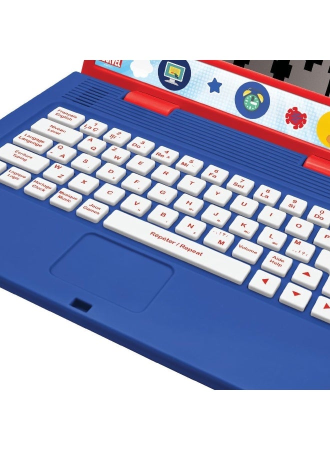 Lexibook Spidey and His Amazing Friends Educational Bilingual Laptop for Kids French/English Learning Toy with 170 Interactive Activities, Large Screen Children's Learning Computer, Math, Logic, Typing Skills, Clock Reading, Music and Games, Red/Blue STEM Laptop for Boys and Girls - Image 2