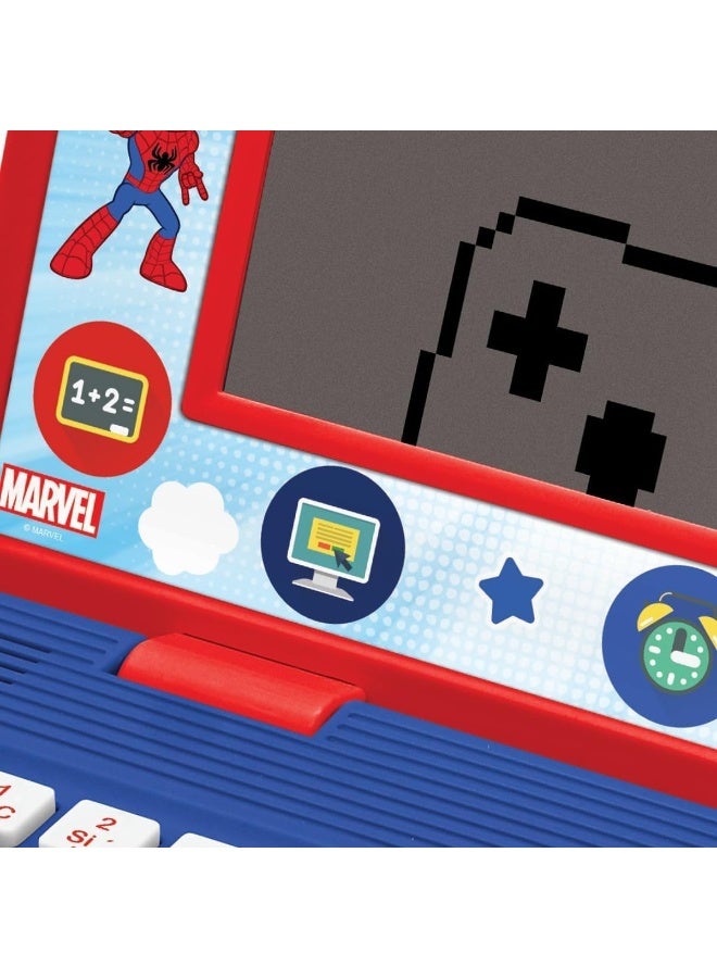 Lexibook Spidey and His Amazing Friends Educational Bilingual Laptop for Kids French/English Learning Toy with 170 Interactive Activities, Large Screen Children's Learning Computer, Math, Logic, Typing Skills, Clock Reading, Music and Games, Red/Blue STEM Laptop for Boys and Girls - Image 3