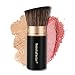 BEAUTYFACTOR Retractable Kabuki Makeup Brush Angled Top Travel Makeup Brush Portable Powder Brushe for Liquid Cream and Powder Face With Aluminum Handle - Image 2