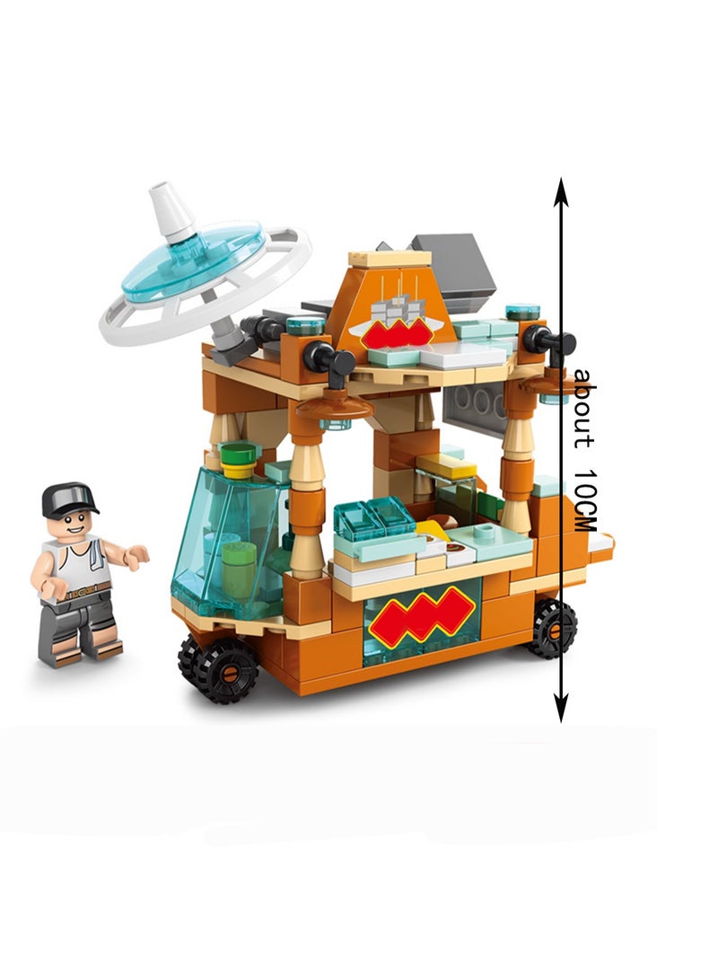 Stinky Tofu Cart 164pcs, Street Series Building Block Assembly Kit Game And Engineering Toys, Home Decoration, Architectural Model Creative Gift - Image 2
