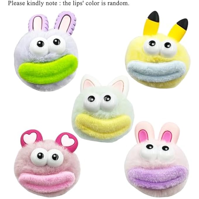 Stitch-Witch Funny Valentines Day Gifts, Furry Worry Monster Pocket Hug, Emotional Support Gifts, Stress Ball, Squeeze Ball (5pcs Pack Worry Monsters with Ears) - Image 3