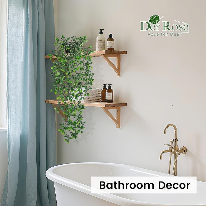 Der Rose Fake Hanging Plants Artificial Potted Plants Indoor and Outdoor for Office Living Room Bathroom Wall Shelf Decor (1Pack) - Image 2