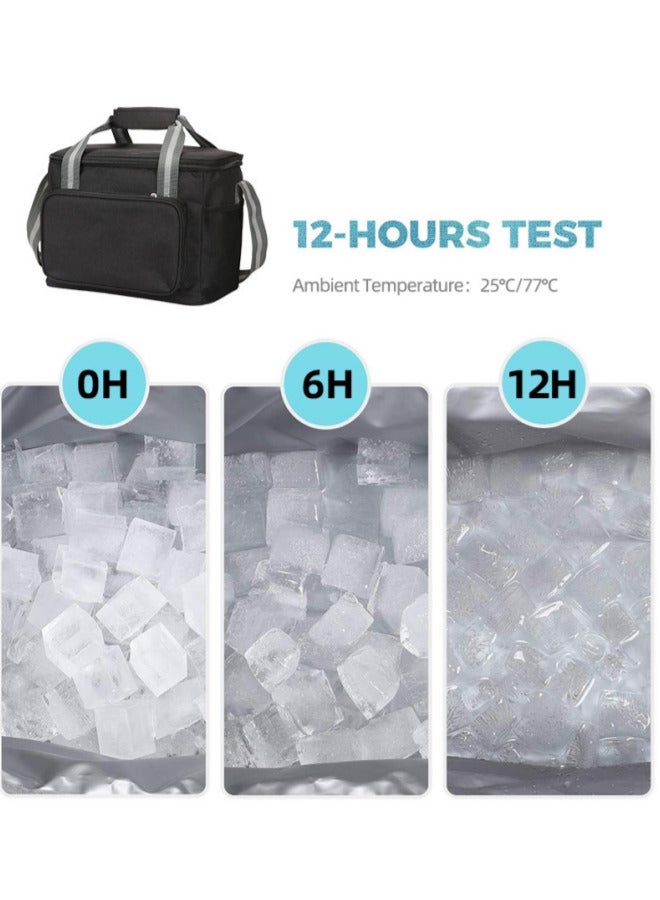 XiuWoo Large Capacity Lunch Bag Thickened Outdoor Oxford Cloth Thermal Insulation and Cold Insulation , 15L , 31*19*23 CM - Image 3