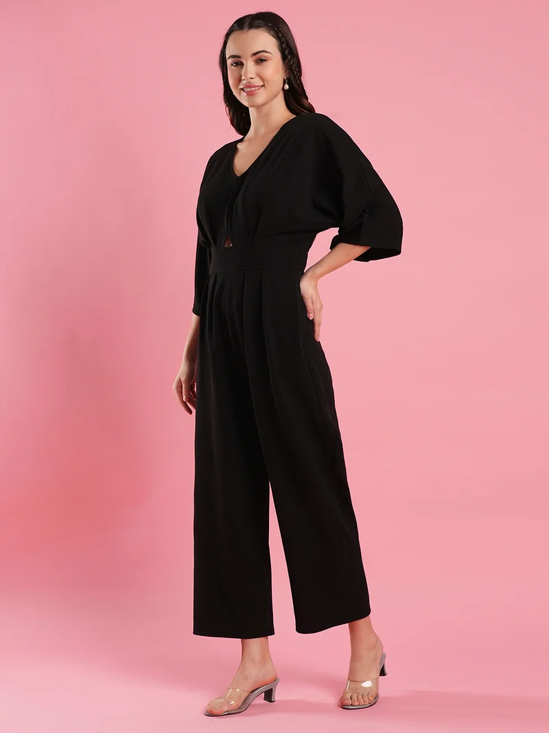 globus Women V-Neck Cut-Out Detail Basic Jumpsuit