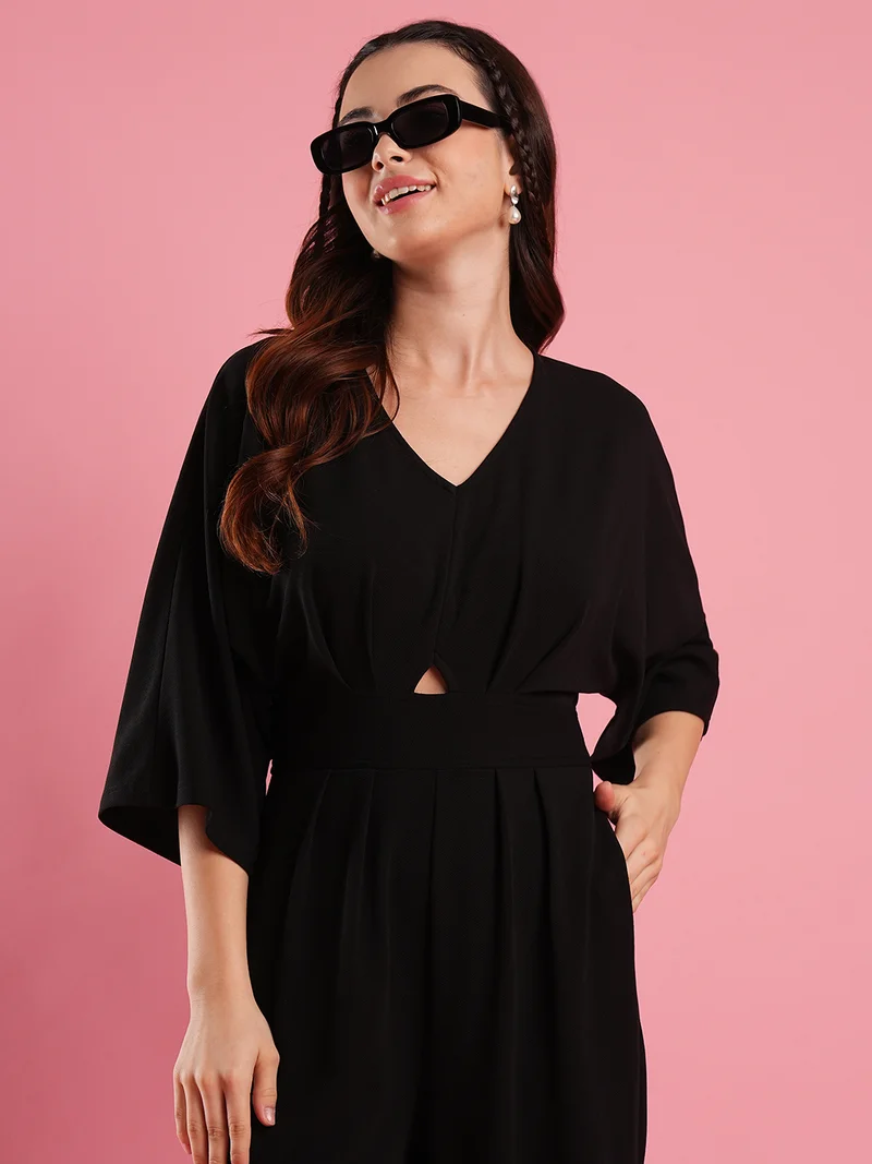 globus Women V-Neck Cut-Out Detail Basic Jumpsuit